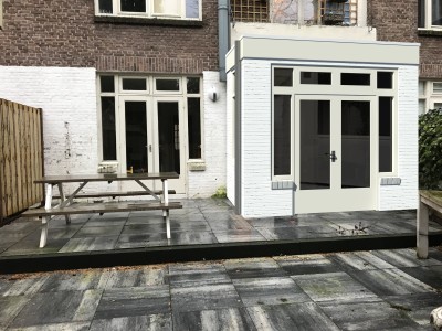 Aanbouw vanuit de tuin